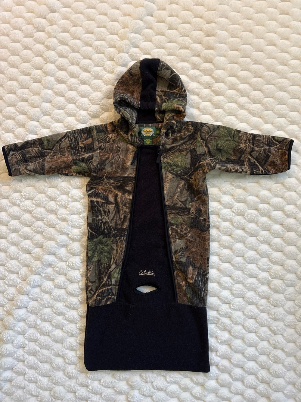 Vintage Kids Woodland Cabela’s Camo Fleece Car Seat Sleeper 18M REG